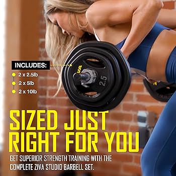 Amazon | ZIVA Studio Barbell ウェイトセット – 35ポンド 調節